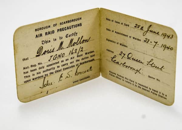 The ARP wardens appointment card in the Scarborough Collections.