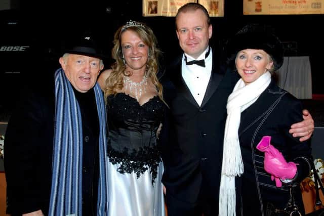 Paul Daniels who drew the raffle, Julie & Mick Walker, Debbie McGee at Katie Walker Cancer Trust Ball at Bridlington Spa in 2008. Photo by Paul Atkinson