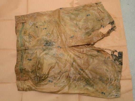 Distinctive shorts found with the body in a canal in Ravensthorpe, west of Wakefield