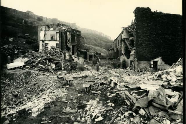 Destroyed homes on Potter Lane, Scarborough after a bombing raid in March 1941.