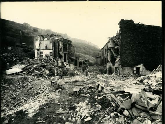 World War Two bomb damage on Potter Lane, Scarborough.