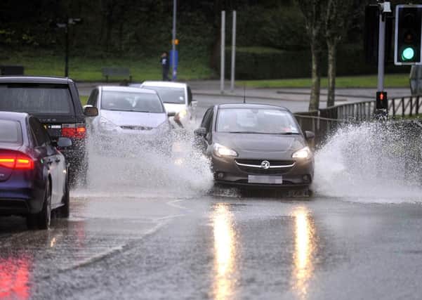 Peasholm flooded at the roundabout. pic Richard Ponter 161302a