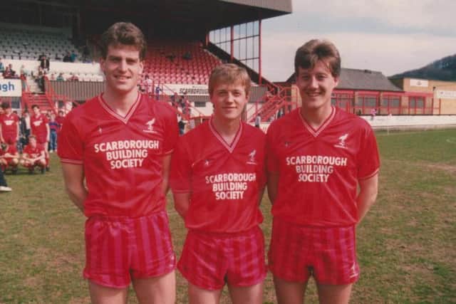 Tony Outhart, centre, with Craig Short and Mitch Cook