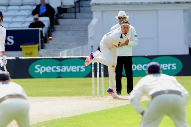 Yorkshire's Jack Brooks in action against Hampshire in the season opener. Picture: Simon Hulme