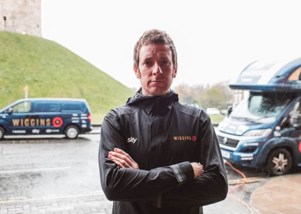 Sir Bradley Wiggins in York on Thursday.
