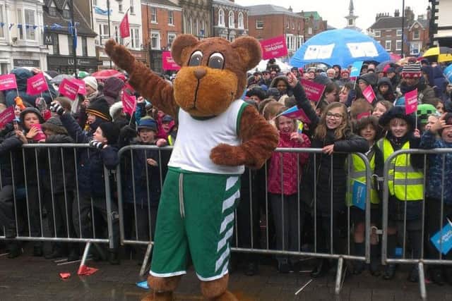 Getting ready for the mascot race