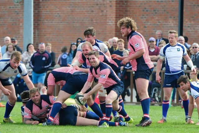 Action from Yorkshire v Lancashire at Silver Royd