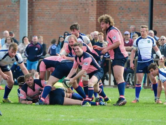 Action from Yorkshire v Lancashire at Silver Royd