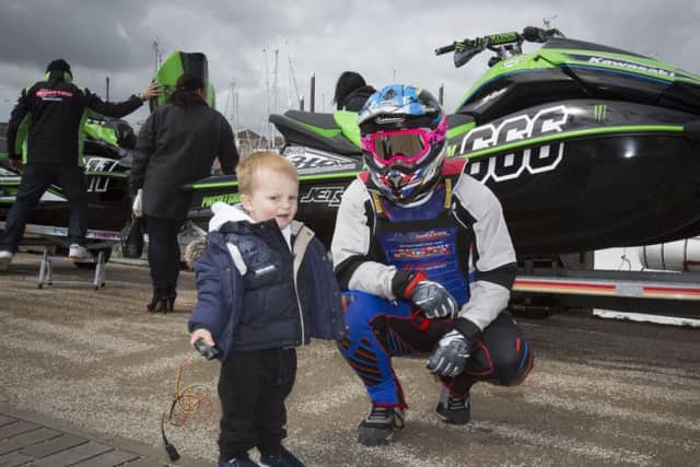 Phil & Finlay Pope with the jet skis