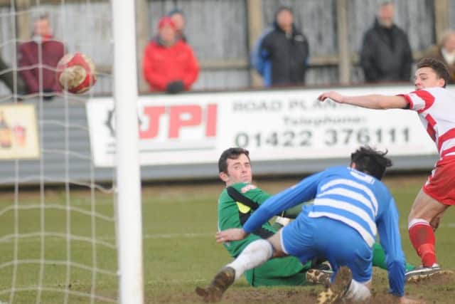 Jamie Forrester opens his account for Boro against Radcliffe
