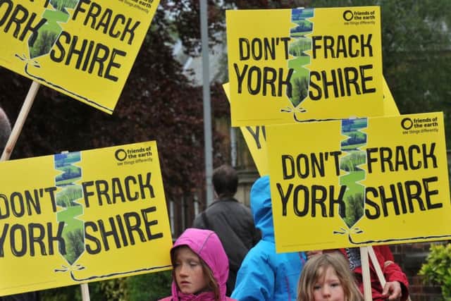 Protesters outside County Hall in Northallerton