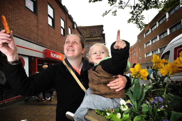 Penny Siddle and son Harley Siddle-Haigh, lucky not be to hurt, look for gulls which are also attacking refuse bags