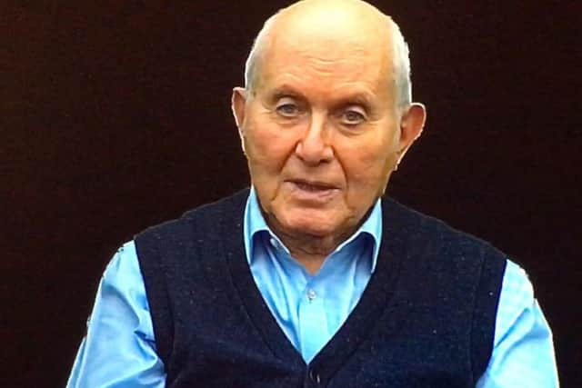 Holocaust survivor Pinchas Gutter making a viryal appearamce to answer questions at Sheffield Doc/Fest