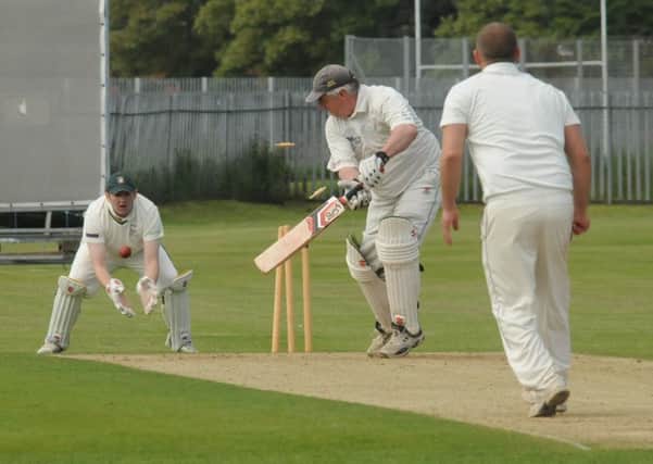 Bridlington 2nds' Mike Tate bowls a Fylingdales during his side's Division Two victory