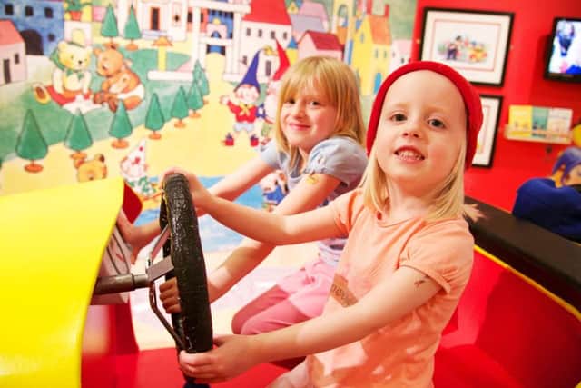 Enjoying the Enid Blyton exhibition at Scarborough Art Gallery.