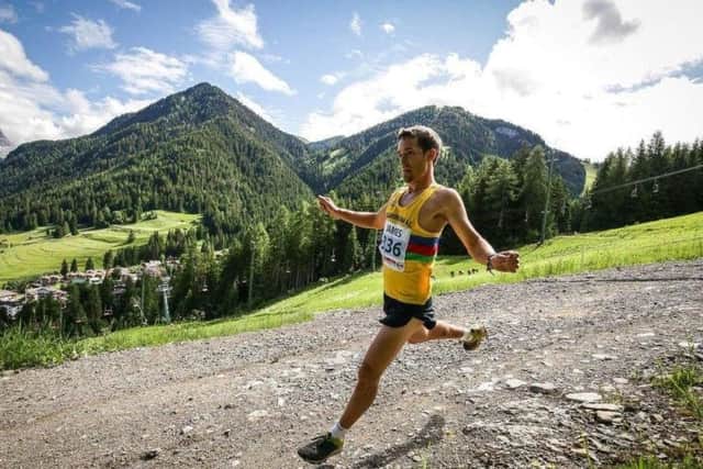 James Kraft in action at the Val di Fassa Tour event in the Dolomites