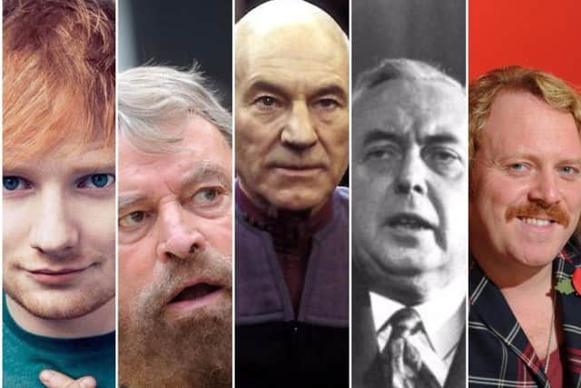 Just some of the famous Yorkshire folk who have helped put the county on the map. (left to right singer Ed Sheeran, actors Brian Blessed and Patrick Stewart, former Prime Minister Harold Wilson and TV star Keith Lemon).