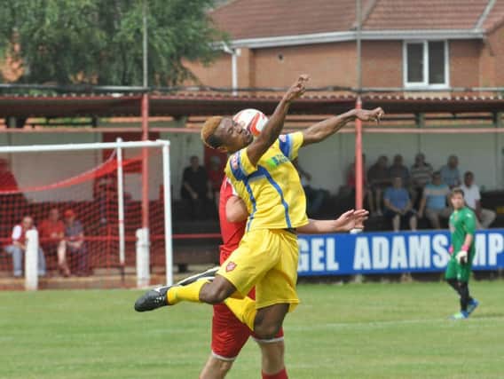 Hassan Keita tries to bring the ball down against Selby