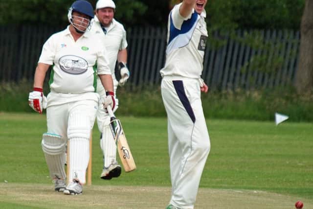 Filey's Josh Dawson appeals for a wicket during his side's win against Mulgrave on Saturday. Picture: Steve Lilly
