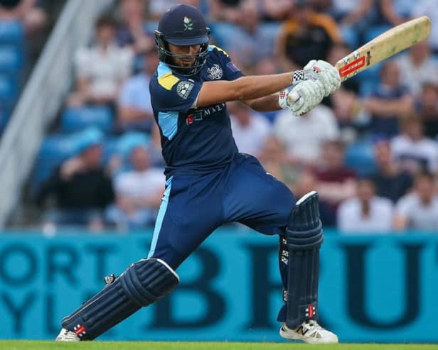 Jack Leaning produced some meaty blows in his 64 that helped Yorkshire to victory over Northants and into the T20 quarter-finals.