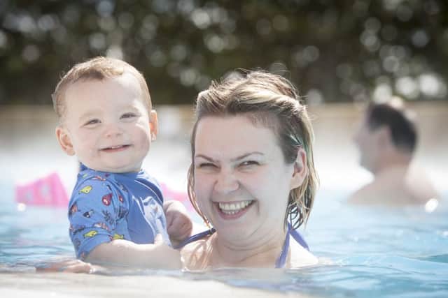Opening of the new Water Park in Scarboro. Hayley & Sonny McCarthy from Leeds.