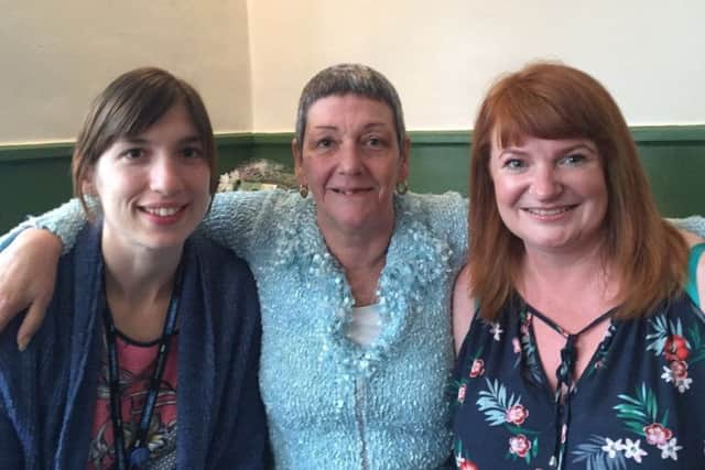 Helen McBain pictured with Louise Harwood (left) and Michelle Ireland (right).