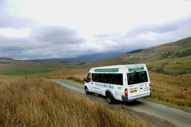 The Little White Bus makes its way through Upper Wensleydale