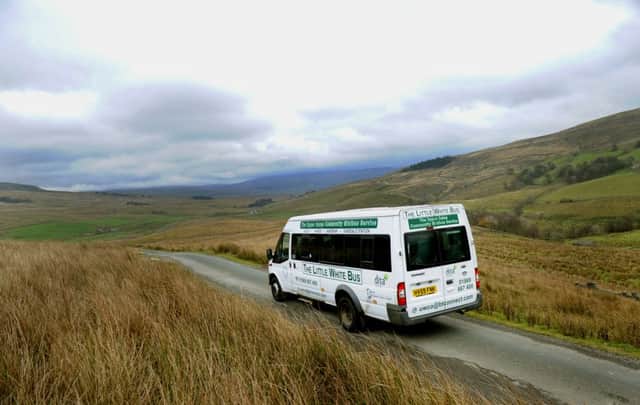 The Little White Bus makes its way through Upper Wensleydale