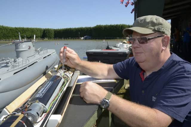 Bridlington Model Boat Society Open Weekend
at the Carnaby Site
NBFP PA1631-22h
Ken Gault getting his Sub ready