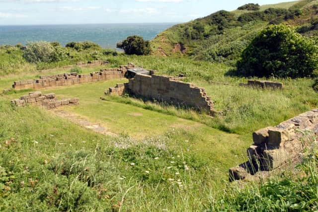 Remains of the old alum works at Ravenscar.
