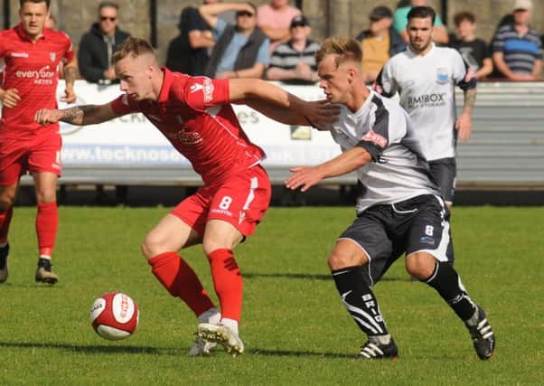 Scarborough Athletic's Eddy Birch in action against Bamber Bridge. Pictures: Dom Taylor