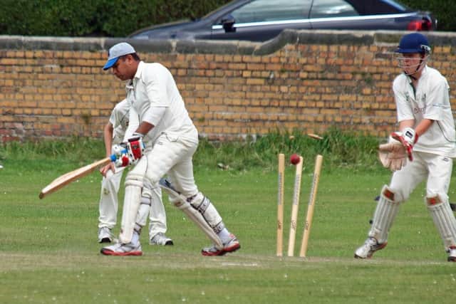 Valley Bar Nomads' Babu Matthew is dismissed during his side's title-clinching victory over Thornton Dale 2nds. Pictures: Steve Lilly