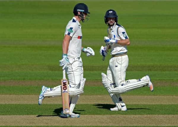 Alex Lees and Adam Lyth led Yorkshire's fourth innings run chase, before it was decided the 367 target was beyond the defending champions with 19 overs remaining.  Picture: Bruce Rollinson