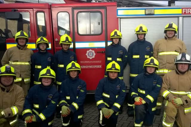 Participants of the LIFE course are pictured with fire service instructors at Kirkbymoorside