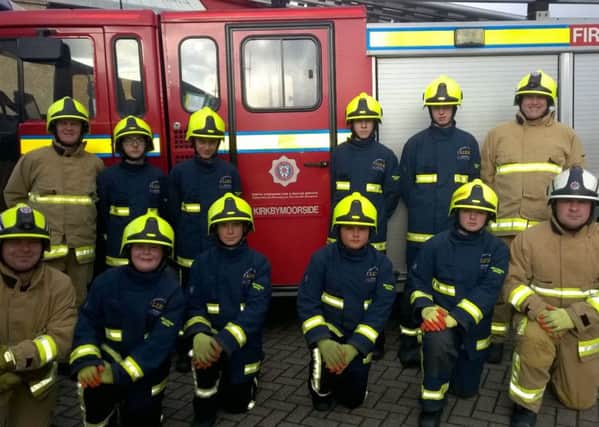 Participants of the LIFE course are pictured with fire service instructors at Kirkbymoorside