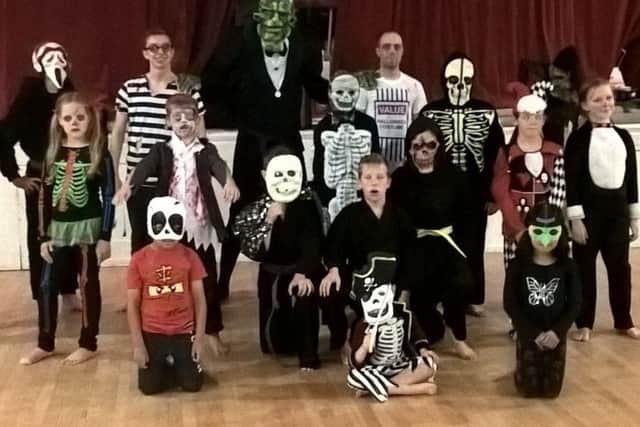 The Rising Sun karate students in their Halloween outfits.