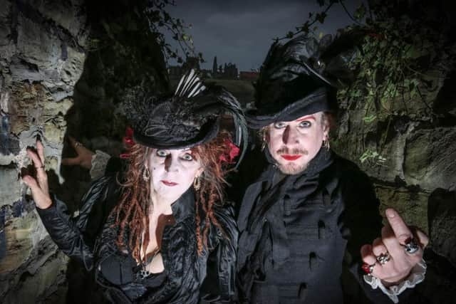Laurence Mitchell and Elaine Edmunds are ready for Goth weekend. Picture by Ceri Oakes