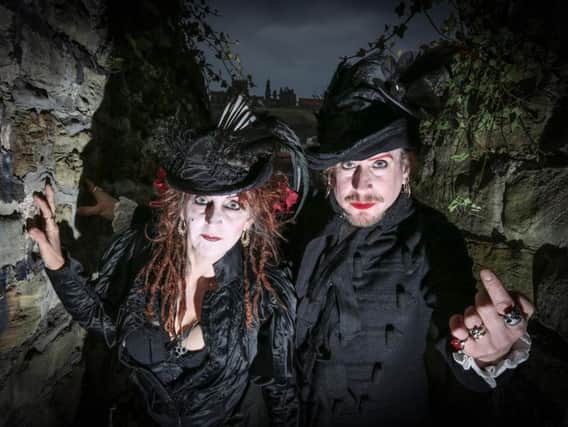 Laurence Mitchell and Elaine Edmunds are ready for Goth weekend. Picture by Ceri Oakes