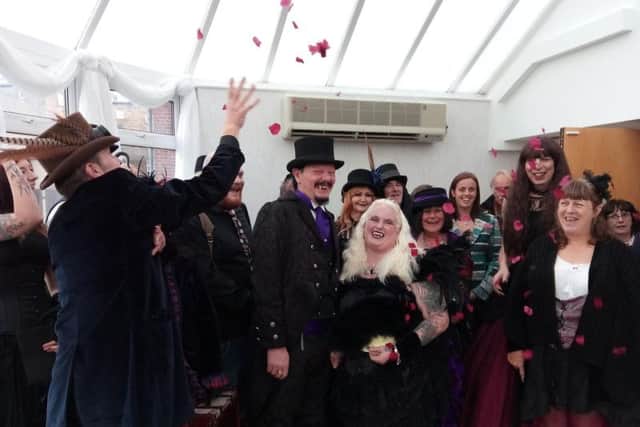 David and Jools Winter get married at Whitby Goth Weekend