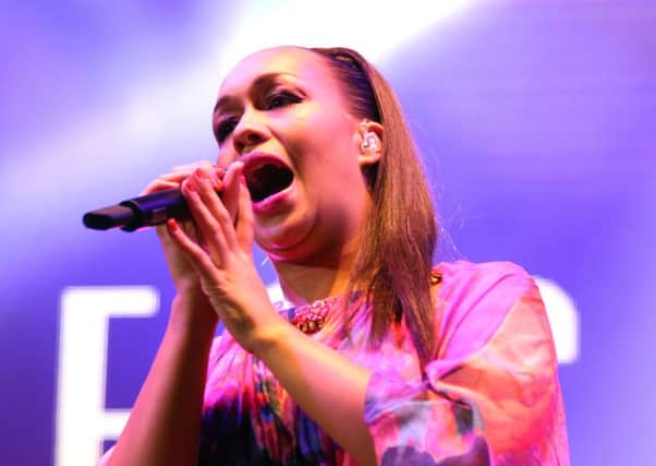 Rebecca Ferguson performing on stage. 31st August 2014