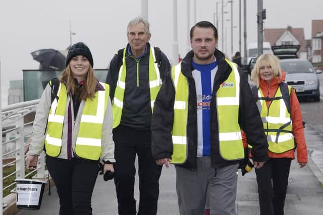 Volunteers from The Hinge Centre accompanied David on the last leg of his 90-mile walk