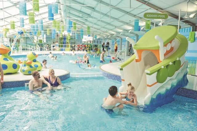 The award-winning swimming pool at Thornwick Bay Holiday Village.