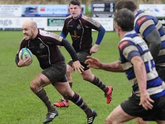 Phil Stewart makes an aggressive dash for the try-line. He's now been appointed as the club's new assistant director of rugby, assisting Mike Holder and Nick Ingham.