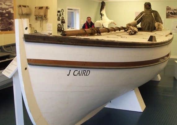A replica of the James Caird boat that explorer Ernest Shackleton used to reach help.