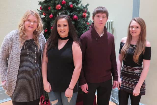 Award winners Natalie Large, Rachel Laverick, Connor Rutter and Carrie Hepples.
