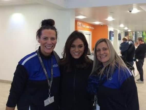 Geordie Shore star Vicky Pattison with Katherine Melles, left, and Nicola Parker, right, at East Riding Leisure Bridlington.