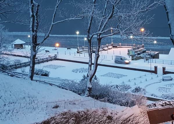 Snow at Filey, by Tracey Roberts.
