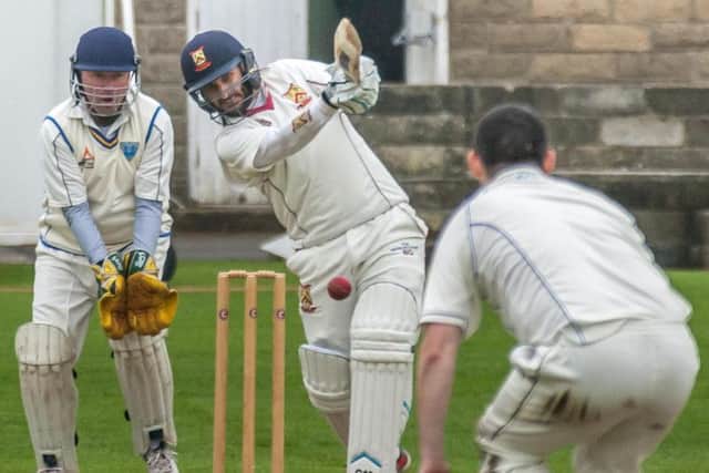 Staxton batsman Nick Gibson is caught and bowled in their game at rivals and champions Staithes last season