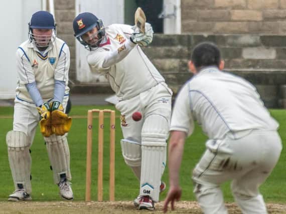 Staxton batsman Nick Gibson is caught and bowled in their game at rivals and champions Staithes last season