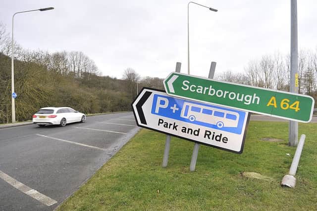 The Scarborough signs at Musham Bank lay in ruins. pic Richard Ponter 170608